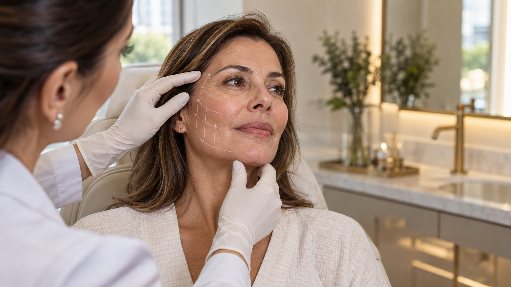 Avaliação facial para bioestimuladores de colágeno em clínica estética