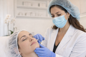 procedimento estético facial em clínica